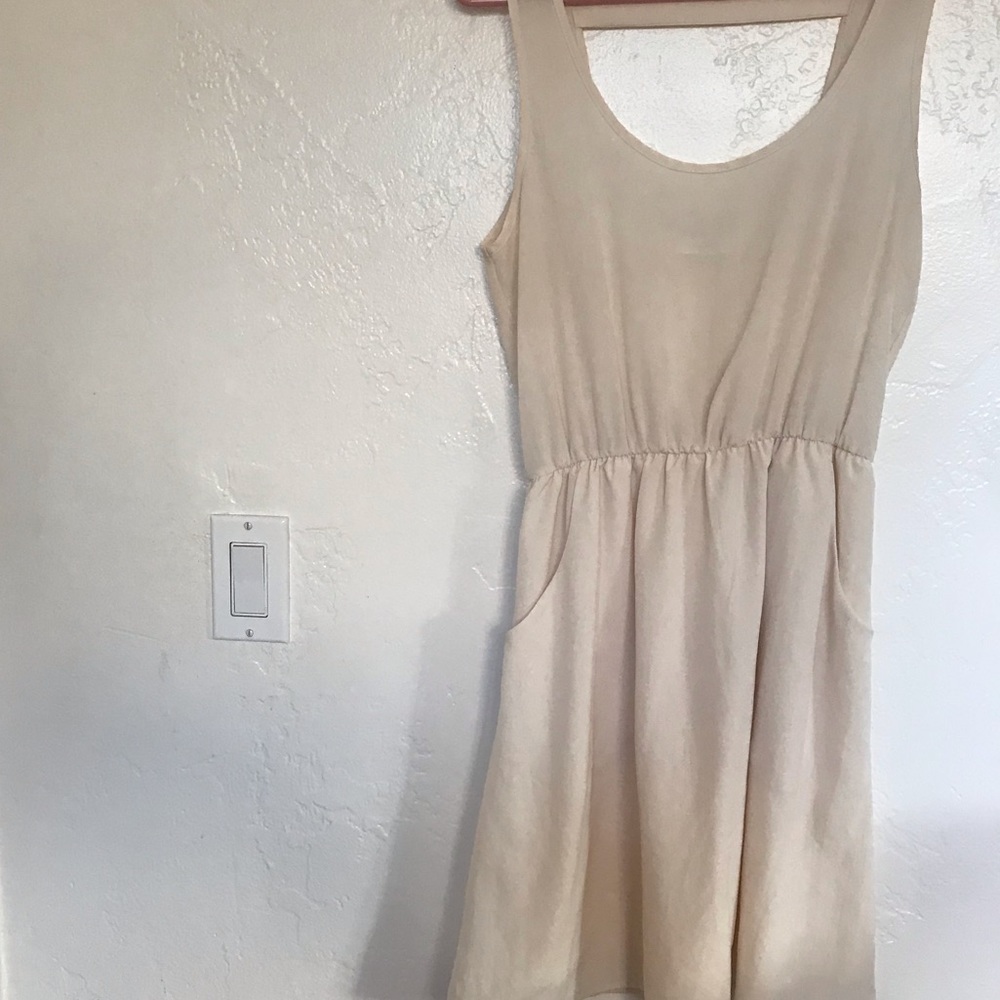 Creme open back  sundress
